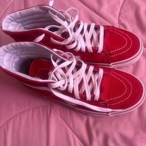 Vans Red and White Women's Sneakers